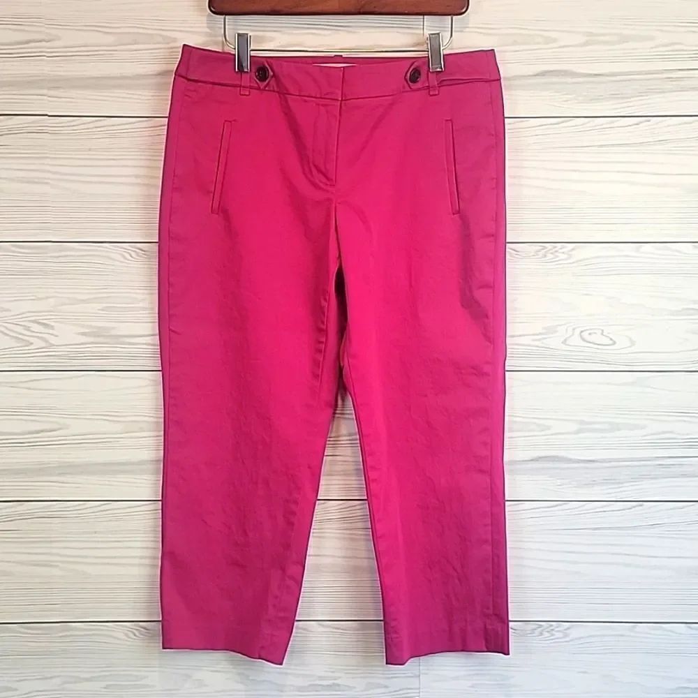 Ann Taylor Loft fuscia pink capri casual pants Women's Size 8